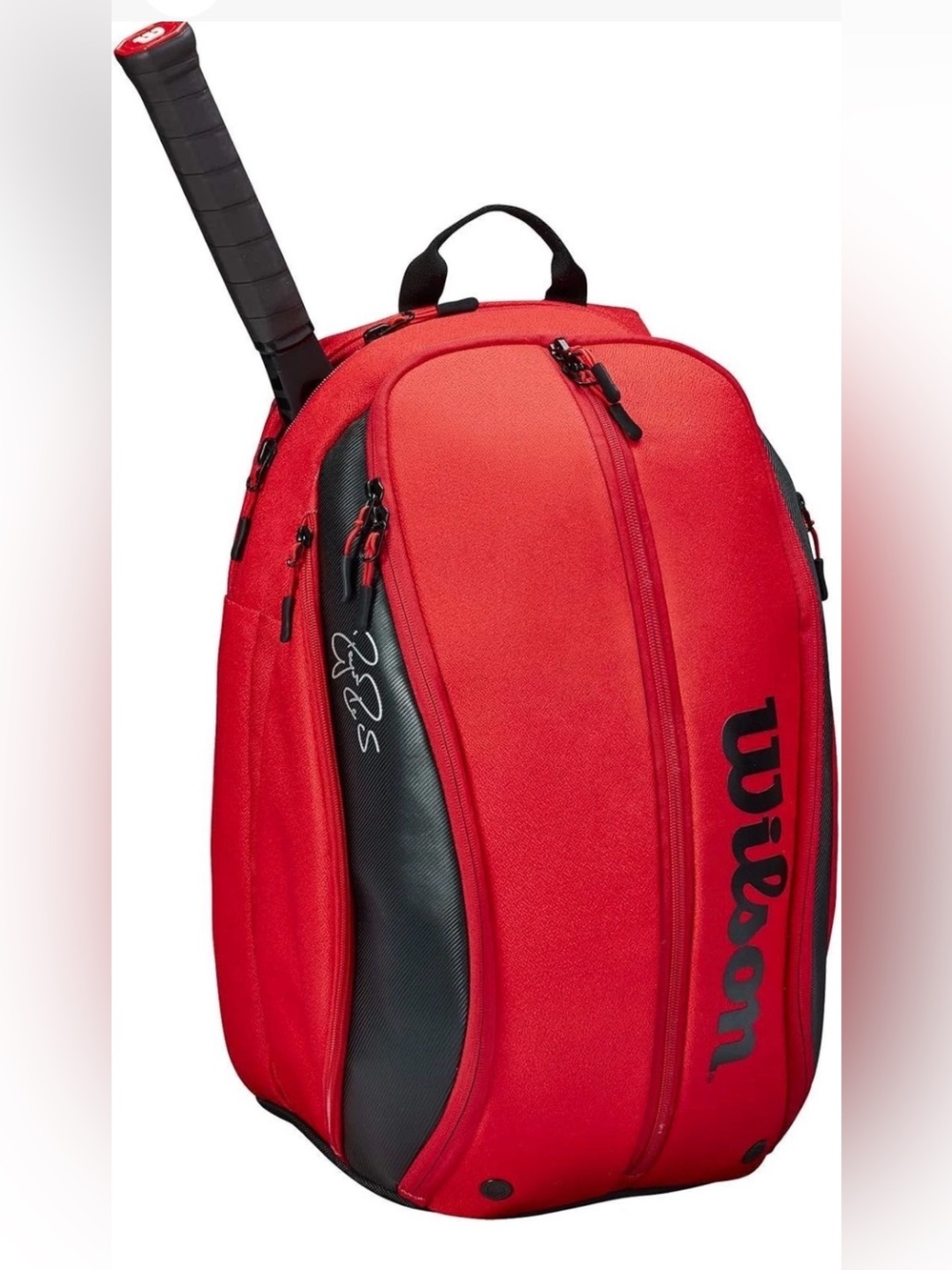 Wilson Roger Federer DNA Pro Tennis Backpack Red/Black Racquet Bag Sport Unisex - Picture 3 of 16